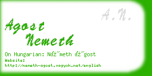 agost nemeth business card